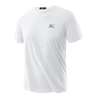 美津浓（MIZUNO）短袖t恤男士凉感冰丝夏季薄款户外白色青年小T恤速干衣 黑色 XL