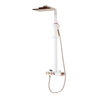 科勒（KOHLER） 科勒淋浴花洒艾贝灵控恒温双花洒淋浴柱卫生间龙头洗澡花洒龙头 23861T（玫瑰金美妍手持）三出水