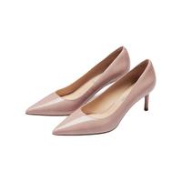 73Hours刘亦菲同款女鞋Brittany通勤尖头职业细高跟鞋浅口单鞋女 空气棉-亮面牛皮-脏粉- 6.5cm 37