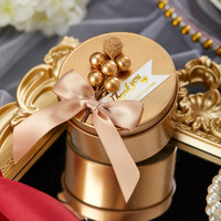 煜天 爱情果实 YT-524 马口铁糖果盒 圆形金色 1-2颗费列罗