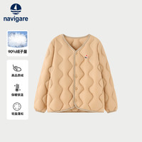 NAVIGARE儿童羽绒服冬季男童羽绒服女童外套内搭羽绒上衣防寒舒适 轻便暖日卡其 130