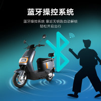 邦德富士达 电动摩托车战牛1200W60V20Ah续航70KM前碟刹液压减震USB软启动电动车 橙影灰调