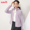 Baleno 班尼路 加绒外套女装双面奥粒绒秋冬季内里长绒保暖抗寒上衣可内搭3 浅紫#纯色 XL
