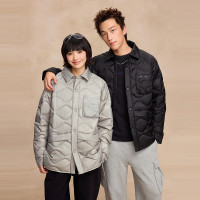 保暖服饰：Champion 轻薄羽绒服短款 2025冬季菱格女美式