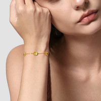 Chow Sang Sang 周生生 5G黄金足金金韵罗曼足金镶嵌钻石四叶草五花手链95801B