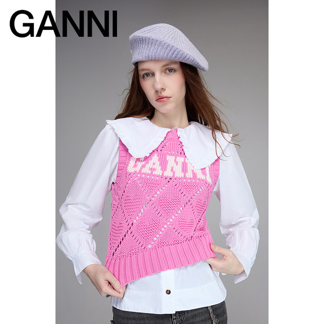 88VIP：GANNI 女装 多巴胺LOGO毛衣针织衫背心 K2317295