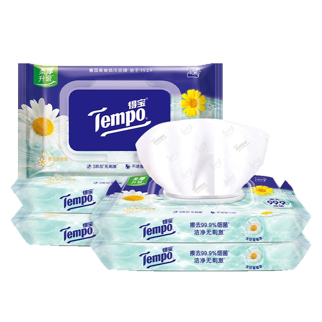 Tempo 得宝 洋甘菊湿厕纸湿纸巾40抽5包