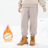 巴布豆童装儿童加绒加厚卫裤2025冬季男女童保暖运动裤束脚裤
