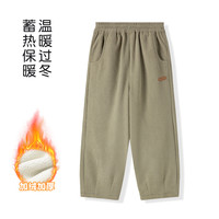 巴布豆童装儿童加绒加厚卫裤2025冬季男女童保暖运动裤束脚裤