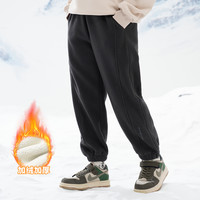 巴布豆童装儿童加绒加厚卫裤2025冬季男女童保暖运动裤束脚裤
