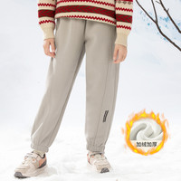 巴布豆童装儿童加绒加厚卫裤2025冬季男女童保暖运动裤束脚裤