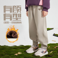 巴布豆童装儿童加绒加厚卫裤2025冬季男女童保暖运动裤束脚裤