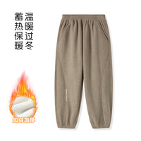 巴布豆童装儿童加绒加厚卫裤2025冬季男女童保暖运动裤束脚裤