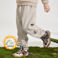 巴布豆童装儿童加绒加厚卫裤2025冬季男女童保暖运动裤束脚裤