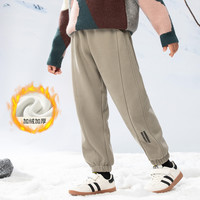 巴布豆童装儿童加绒加厚卫裤2025冬季男女童保暖运动裤束脚裤