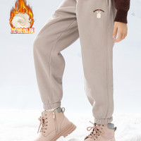 巴布豆童装儿童加绒加厚卫裤2025冬季男女童保暖运动裤束脚裤