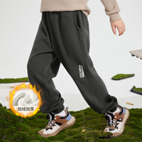 巴布豆童装儿童加绒加厚卫裤2025冬季男女童保暖运动裤束脚裤