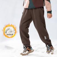 巴布豆童装儿童加绒加厚卫裤2025冬季男女童保暖运动裤束脚裤