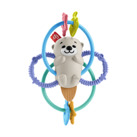 费雪(Fisher-Price)新年新生儿安抚牙胶3-6-12个月抓握玩具-费雪抓握小水獭HJW12