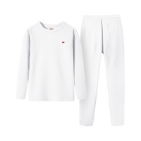 上纺拾柒棉 速吸国棉秋衣秋裤套装 白色-女款