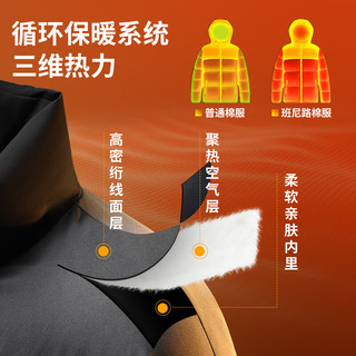 班尼路（Baleno）2025新款冬季加厚潮流立领棉服男装简约小印花日常休闲百搭款上衣 【立领棉服】-深灰#JPB涂鸦字胶带X 2XL