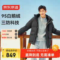 京东京造 鹅绒服男极寒95白鹅绒短款女羽绒服 极地灰 L 极地灰
