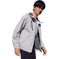 探路者软壳冲锋衣户外登山骑行防风防泼水外套男女 蓝黑 XXL 