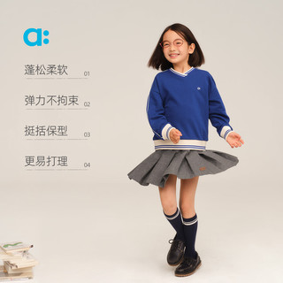 幼岚（ALLBLU）allblu幼岚【柔软毛圈V领卫衣】女童卫衣25秋蓬松柔软挺括 燕麦色 150 cm