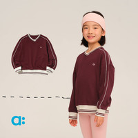 幼岚(ALLBLU)allblu幼岚【柔软毛圈V领卫衣】女童卫衣25秋蓬松柔软挺括 可可红 120 cm