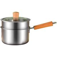 小奶锅不锈钢无涂层宝宝婴儿辅食专用单柄汤锅煮面热牛奶家用