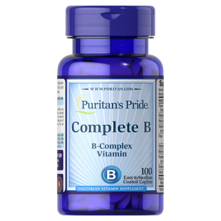 普丽普莱 Puritan's Pride 维生素B族复合营养片 100片 青年中老年 维生素b1b2b12钙片增强免疫力