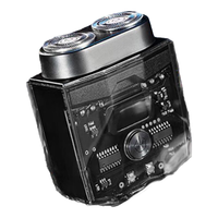 康佳（KONKA）双引擎机甲剃须刀电动口袋刮胡刀便携款双刀头透明迷你IPX6防水迷你不留胡渣多用途 蓝色 礼盒装 透明双头