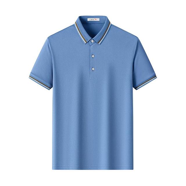 红蜻蜓 男装夏季冰丝短袖t恤亲肤透气中年男士浅色内搭Polo衫