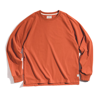 移动端、京东百亿补贴：马登 工装美式宽松纯色长袖磨毛T恤