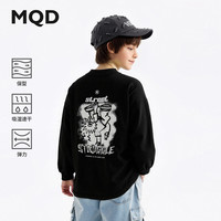 马骑顿(MQD)【吸湿速干】MQD童装男童长袖polo衫2025秋季新款儿童翻领T恤 黑色 1