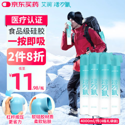 艾润 氧气瓶便携式氧气罐 孕妇老人家用吸氧气袋氧气4瓶硅胶款