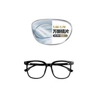 潮库万新防蓝光超薄非球面高品质树脂近视镜片搭配镜架 7936黑 万新167防蓝光0-1000度