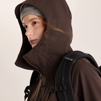 KAILAS凯乐石M8 IC短款连帽软壳外套女保暖防风夹克 柏木色