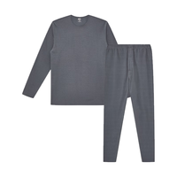 宜而爽【山羊绒蚕丝】7A抑菌防螨保暖内衣套装无痕磨绒圆领秋衣秋裤男女 男款-铁灰 L（男170/女165）