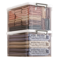 佳帮手 Joybos塑料收纳箱 透明加厚储物箱衣物玩具整理箱 20L1只装 20L单只【44*30*25cm】