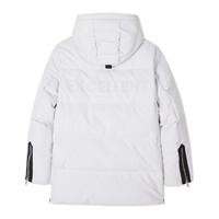 卡宾男装字母印花连帽羽绒服潮流保暖大衣宽松外套潮流H 浅灰色16 50/175/L