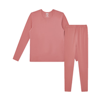 宜而爽【山羊绒蚕丝】7A抑菌防螨秋衣秋裤男女无痕贴片加厚保暖内衣套装 女款-豆沙粉 M(男165/女160)