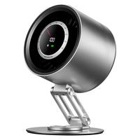 2025全金属桌面小风扇循环扇静音家用办公室usb可充电小型潮 钛银色【全金属|360°旋转折叠】100档AI调速+充插两用