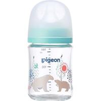 Pigeon 贝亲 婴儿宝宝玻璃奶瓶第3代 仿母乳耐热宽口径自带SS 160ml  亲子熊