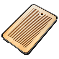 茗光茶盘沥水茶盘家用中式茶具储水式茶盘办公室托盘 畜水排水两用茶盘24*36.5*3.5cm