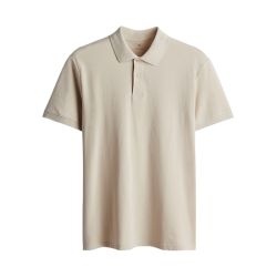 H&M 男装Polo衫珠地棉商务通勤休闲翻领纽扣半开襟短袖上衣1209183 海军蓝 S 170