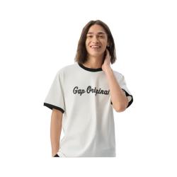 Gap 纯棉撞色印花logo短袖T恤多色上衣