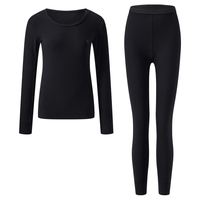 京东京造女保暖内衣女秋衣秋裤套装防寒棉柔打底保暖衣裤 黑色女 XL