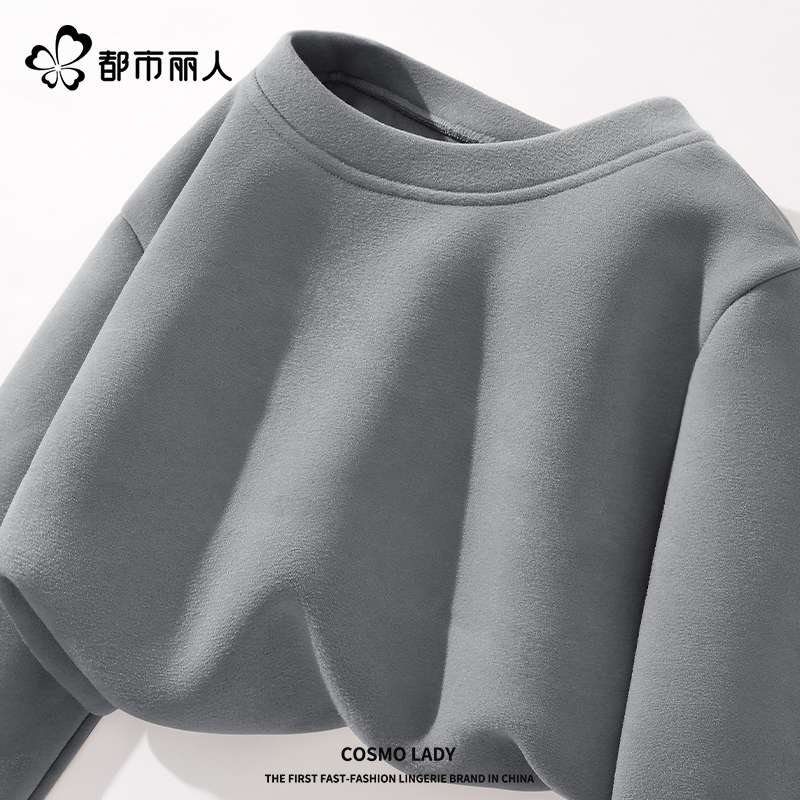 【德绒圆领打底】灰色
