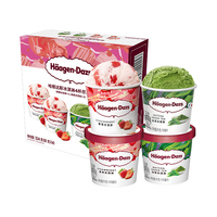移动端、京东百亿补贴：哈根达斯 抹茶草莓冰淇淋礼盒 100ml*4